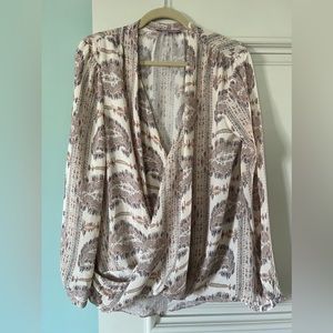Calypso St Barth 100% Silk faux wrap blouse